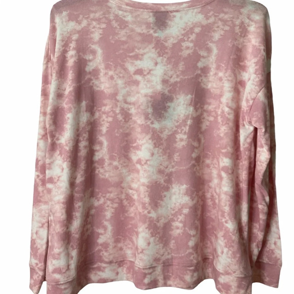 BOBEAU Tie Light Dye Pink “Los Angeles” Pullover Sweatshirt 1X BNWT - Picture 4 of 6